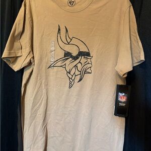 47 Tan Vikings Short Sleeve Tee Minimalist Design